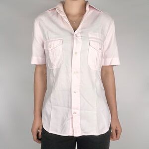 Rene Lezard Short Sleeve Button Down Shirt‎ Pink Size S